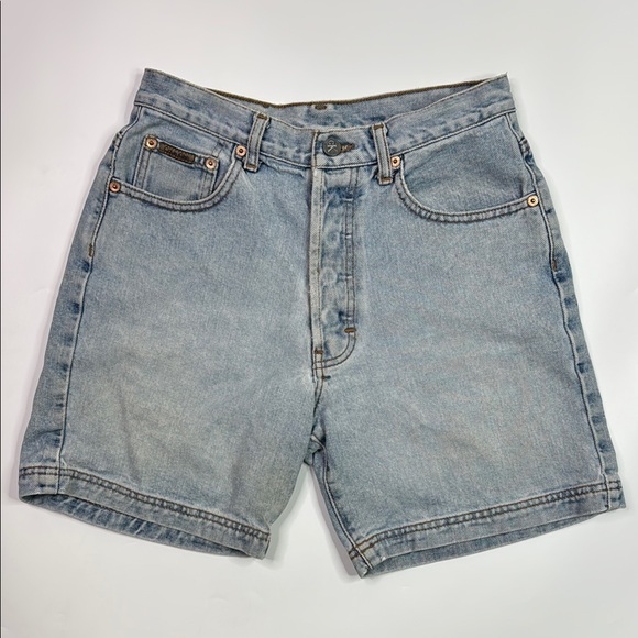 Calvin Klein Denim Button Fly Shorts Size 7 - Picture 1 of 10